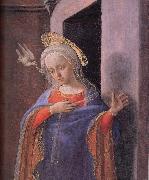 Fra Filippo Lippi, Details of the Virgin Annunciat